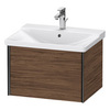 Duravit XViu Тумба подвесная 405x610x469мм, для раковины #233265, 1 ящик, цвет: walnut dark/черный матовый XV40150B221