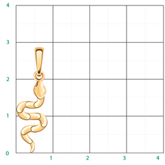 50292- Подвеска ЗМЕЯ из золота 585 пробы