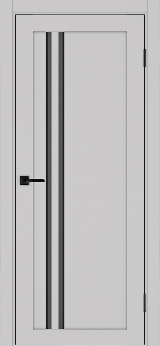 Дверь межкомнатная Оптима Порте Турин 525.121 АПС молдинг SB, цвет пепельный, экошпон, стекло графит