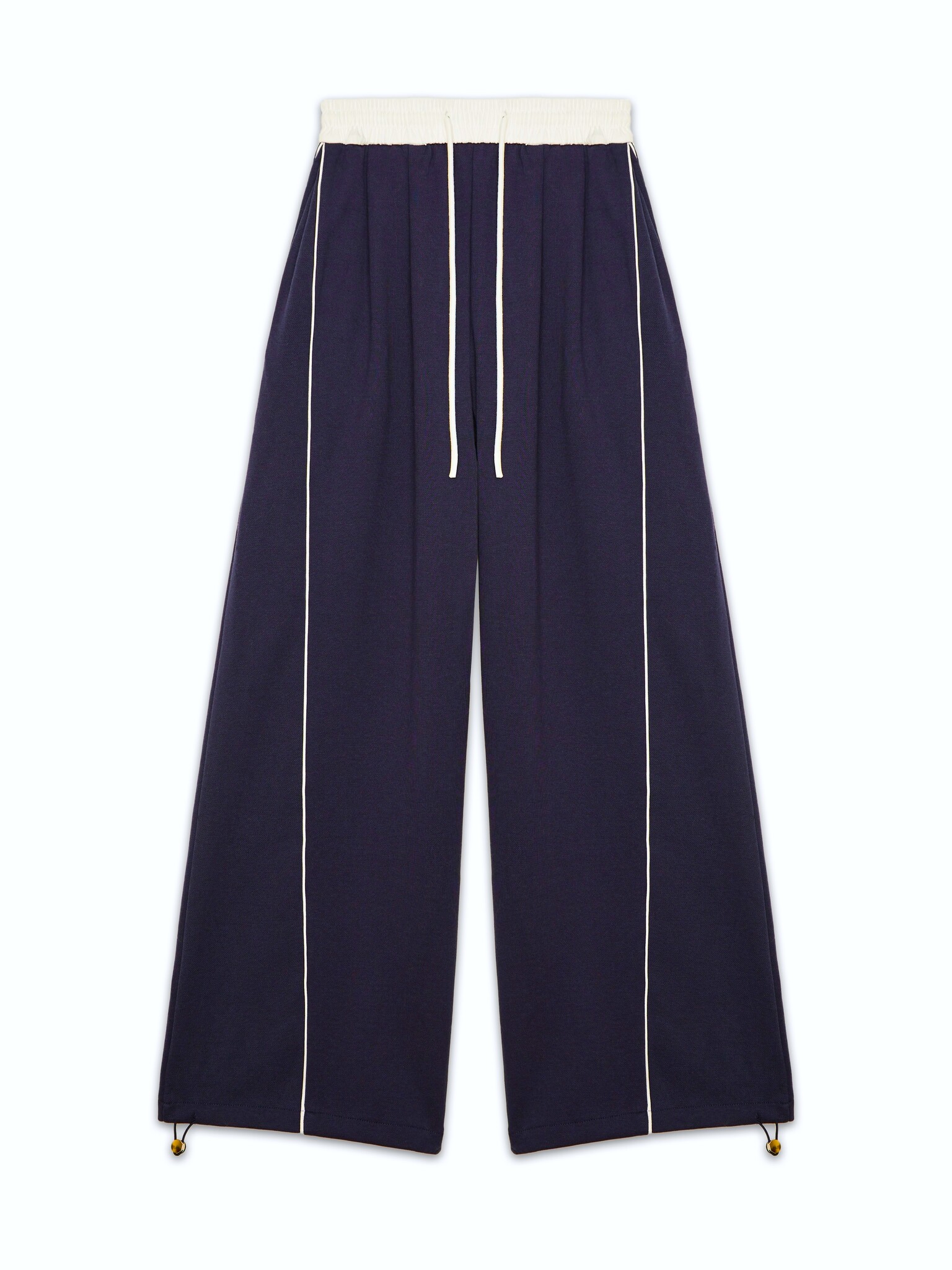 Темно-синие брюки с поясом и лампасами