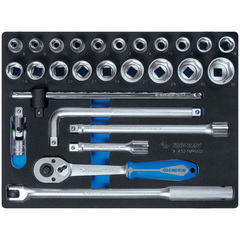 KING TONY (9-4527MRV02) Набор торцевых головок 1/2" с принадлежностями, ложемент, 27 предметов