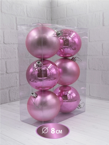 Набор шаров 6шт 8см House of Seasons розовый