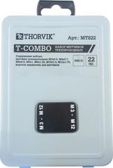 Thorvik MTS22 Набор метчиков T-COMBO трехпроходных ручных универсальных М3-М12, HSS-G, 22 предмета 52886