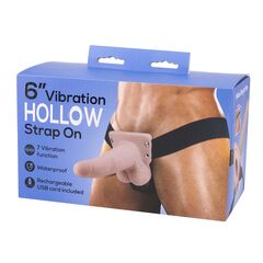 Полый страпон с вибрацией 6″ Vibration Hollow Strap-on - 17 см. - 