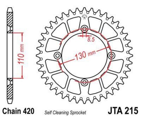 Звезда ведомая алюминиевая JTA215 50