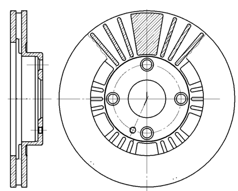 Диск тормозной вентилируемый G-brake  GR-02545