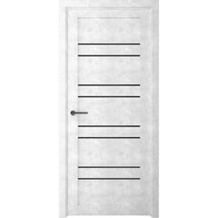 Купить Межкомнатная дверь экошпон Дублин бетон светлый стекло черное