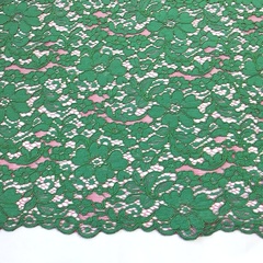 Ткань  кружево кордовое цвет зеленый розовый фон 3292