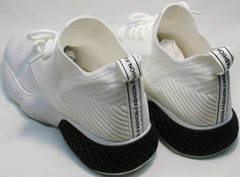 Удобные белые кроссовки с толстой подошвой женские El Passo KY-5 White.