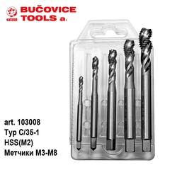 Набор метчиков машинных M3 -M8 HSS DIN371 (Винт., C/2,5P, R35) 5пр Bucovice(CzTool) 103008