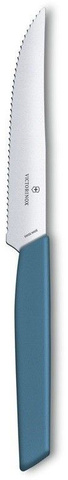 Нож кухонный Victorinox Swiss Modern (6.9006.12W2) стальной столовый для стейка лезв.120мм серрейт. заточка синий