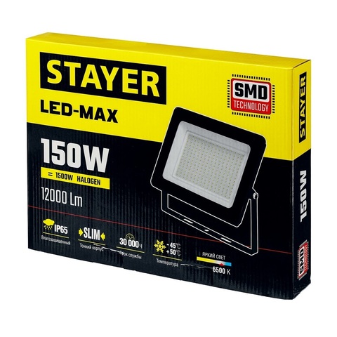 STAYER 150Вт Светодиодный прожектор LED-MAX, (57130-150)