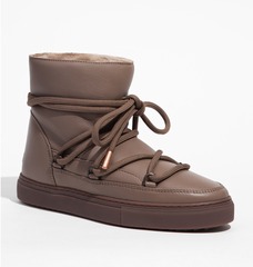 Высокие кожаные кеды INUIKII 75202-087 Sneaker Full Leather Taupe на меху