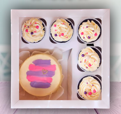 Коробка для 5 капкейков с местом под бенто.