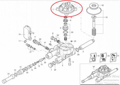 Голова (верхняя часть помпы), Поз №7 для G151, G161