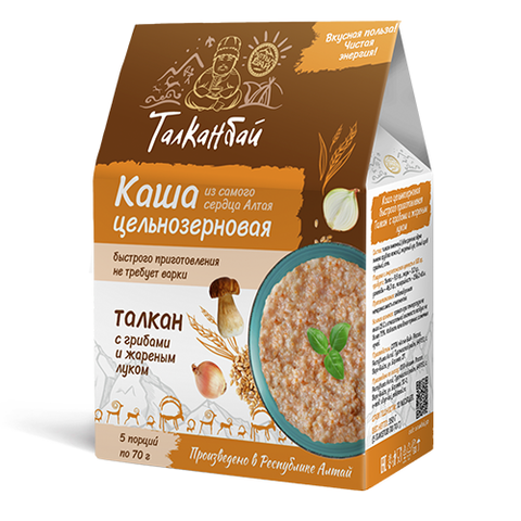 Каша быстрого приготовления Талкан с грибами и жареным луком, Алтын Бай