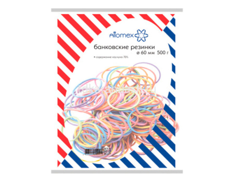 Резинка банковская 60мм 500г цветная