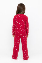 пижама  для девочки  К 1639/темно-алый,горошек