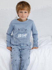 пижама  для мальчика  К 1541/голубой туман,снежный человек