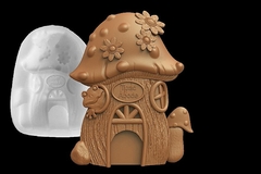 Силиконовый молд № 423 домик Гриб 2 D ( серия домики для гномов и фей)