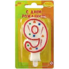 
          Свеча Цифра 9 "Красное конфетти"7 см.