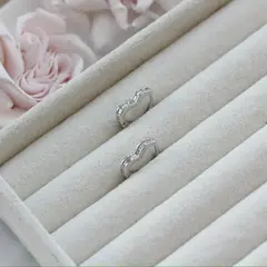 Швензы Конго Сердце 14*2,7 мм, родий, Ш116