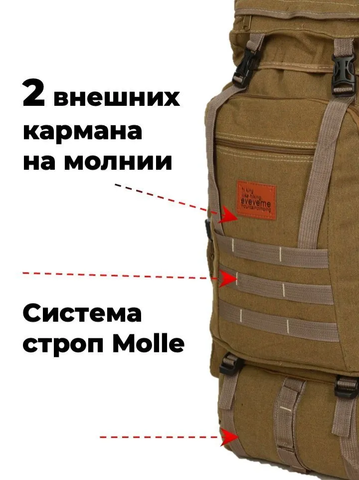 Картинка рюкзак тактический Skully Tactic RWZS47 песок - 10