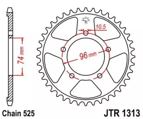 Звезда ведомая JTR1313 40