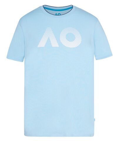 Теннисная футболка Australian Open T-Shirt AO Textured Logo - light blue