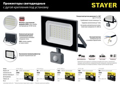 STAYER 150Вт Светодиодный прожектор LED-MAX, (57130-150)