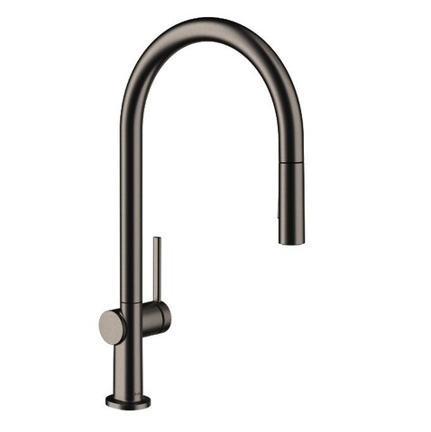 Hansgrohe Talis M54 72800340 Высокий смеситель для кухни с вытяжным изливом (чёрный шлифованный хром)