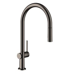 Hansgrohe Talis M54 72800340 Высокий смеситель для кухни с вытяжным изливом (чёрный шлифованный хром) фото