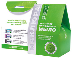 Крымский Лекарь Набор мыла с маклюрой: Мыло Маклюра Антиоксидантное с бело-голубой глиной 100г, Мыло Маклюра Расслабляющее с лавандой 100г, Мыло Маклюра Тонизирующее с грязью Сакского озера 100г