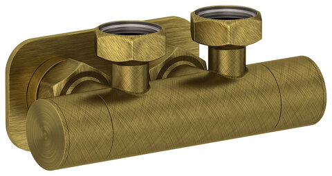 Сунержа 05-1418-3434 Вентиль 2х3/4" угловой скрытый-скрытый EU50 (Состаренная бронза)