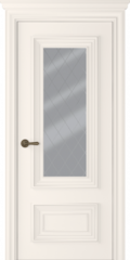 Дверь Палаццо 2 / Цвет Эмаль жемчуг / Мателюкс белый витраж / Двери Belwooddoors