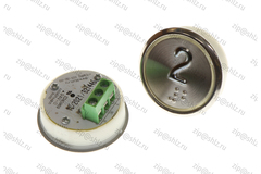 Кнопка (кнопочный модуль) EA2406S-D-R "2 этаж", круглая, динамическая красная подсветка, Брайль