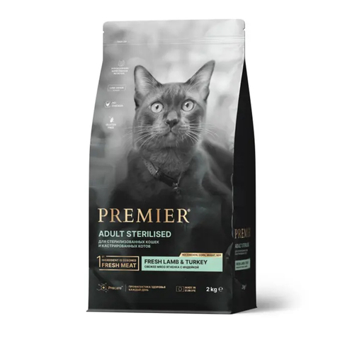 Сухой корм Premier Cat Lamb & Turkey Sterilised для стерил. кошек, ягненок и индейка 2 кг Премьер