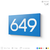 Номер на дверь 649, табличка на дверь для офиса, квартиры, кабинета, аудитории, склада, голубая 120х70 мм, Айдентика Технолоджи