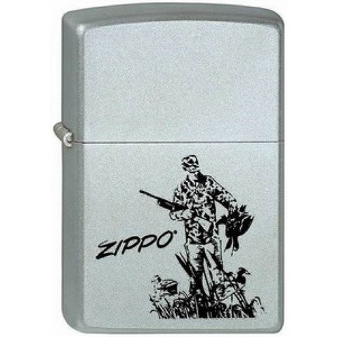 205 Duck Hunting Зажигалка ZIPPO Duck Hunting Satin Chrome, латунь с никеле-хромовым покрытием, сере