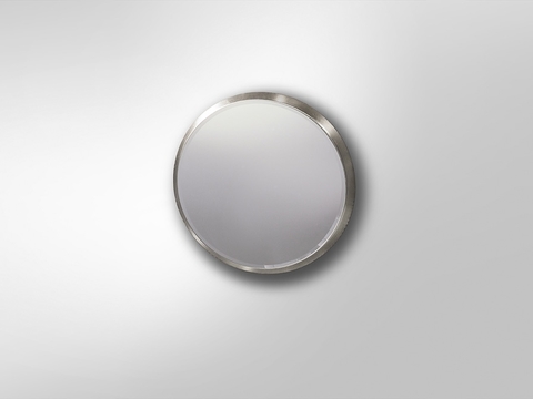 Зеркало круглое Aries 44Ø серебряное