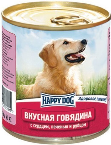 купить Happy Dog NaturLine Говядина с сердцем, печенью и рубцом консервы (рубленый фарш) для взрослых собак 750 руб