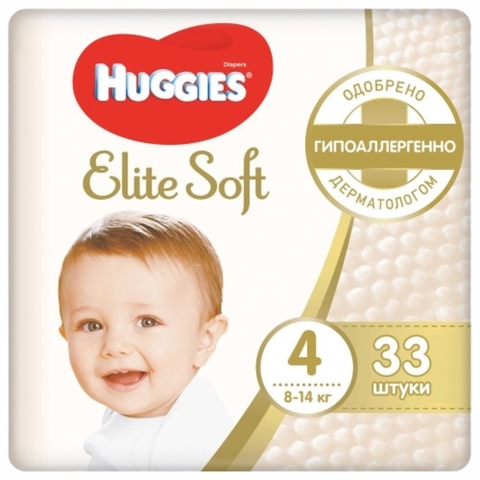 Подгузники HUGGIES Elite Soft Jumbo 33 шт №4 РОССИЯ