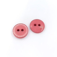 Пуговицы/На прокол/15п94 розовый белый пунктир