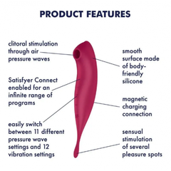 Вибратор с воздушной стимуляцией клитора Satisfyer Twirling Pro красный
