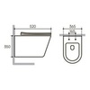 Aqueduto CONE Plus CONT0210 Унитаз подвесной 520*365 безободковый, Tornado, сиденье с микролифтом, белый глянцевый