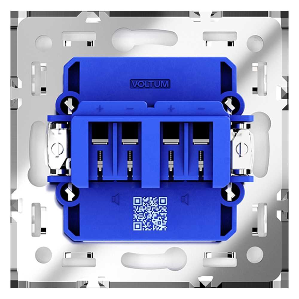 Розетка акустическая встраиваемая Voltum S70 4-местная, (белый глянцевый) VLS060301