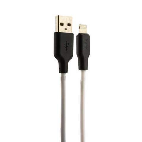 USB дата-кабель Hoco X21 Silicone Lightning (1.2 м) Black & White