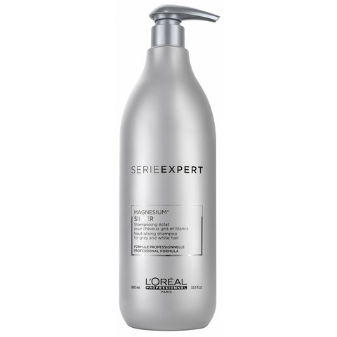 Шампунь для осветленных и седых волос, против желтизны L'Оreal Serie Expert Magnesium Silver Shampoo, 500 мл.