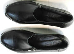 Женские черные туфли из натуральной кожи осень весна H&G BEM 107 03L-Black.