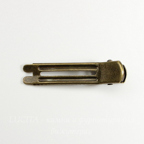 Основа для заколки с зажимом, 48х11 мм (цвет - античная бронза)